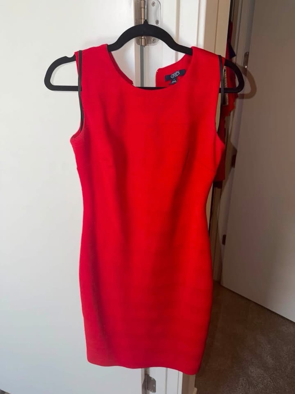 Chaps Red Sleeveless Sheath Dress